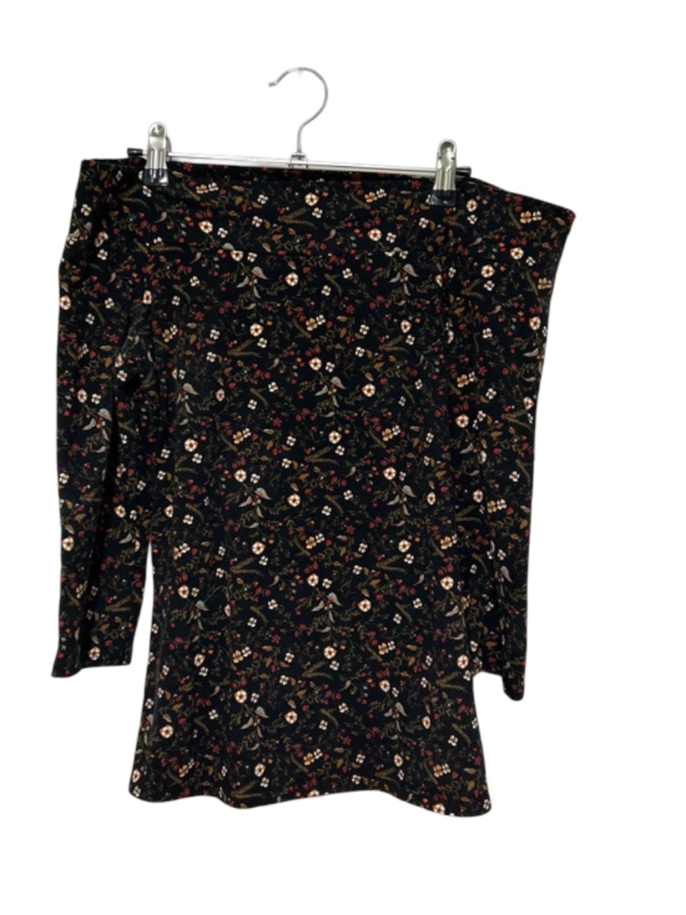 Modcloth Black‎ Off Shoulder Floral Blouse Size Medium